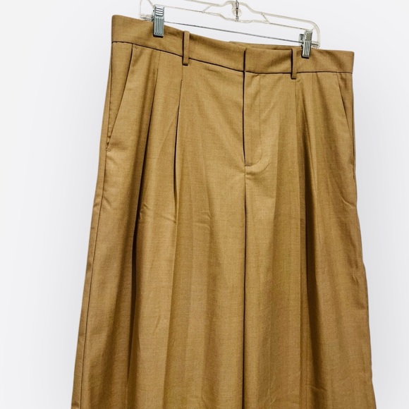 NWT Madewell Harlow Superwide-Leg Trouser Pants Tan Camel Pleated 12 - Picture 6 of 13